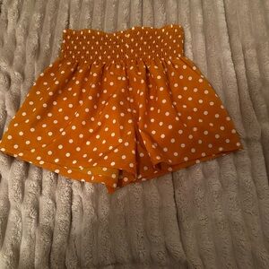SHEIN High Waist Orange and White Polka Dot Shorts